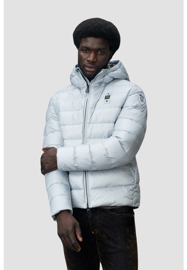 Blauer USA - BLAUER Błękitna kurtka męska Acton Short Jackets, Rozmiar XL. Kolor: niebieski. Materiał: poliamid