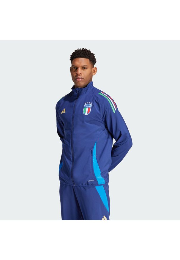 Adidas - Bluza Italy Tiro 24 Competition Presentation. Kolor: niebieski. Materiał: materiał