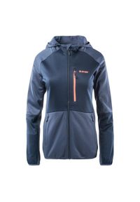 Hi-tec - Damska Bluza Z Kapturem Camila Z Pełnym Zamkiem Błyskawicznym. Typ kołnierza: kaptur. Kolor: niebieski. Sezon: zima. Sport: turystyka piesza