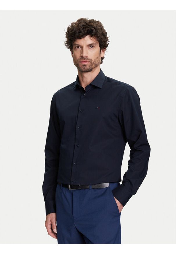 TOMMY HILFIGER - Tommy Hilfiger Koszula MW0MW38347 Granatowy Slim Fit. Kolor: niebieski. Materiał: bawełna