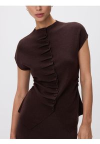 Reserved - Kamizelka z dodatkiem wełny - ciemnobrązowy. Kolor: brązowy. Materiał: wełna #1