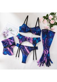 Intica - Komplet bielizny pięcioczęściowy elegancki na wieczór Shafeeka. Kolor: wielokolorowy. Materiał: materiał