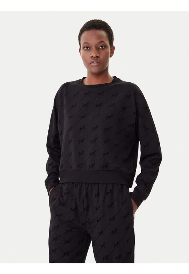 Hugo - HUGO Bluza Lokky 50545210 Czarny Relaxed Fit. Kolor: czarny. Materiał: bawełna