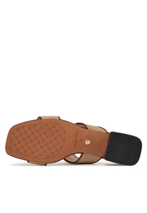 Nine West Klapki 2560-01 Beżowy. Kolor: beżowy. Materiał: materiał, syntetyk