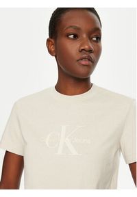 Calvin Klein Jeans T-Shirt J20J224983 Beżowy Regular Fit. Kolor: beżowy. Materiał: bawełna #4