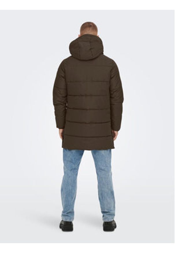 Only & Sons Kurtka zimowa 22020156 Brązowy Regular Fit. Kolor: brązowy. Materiał: syntetyk. Sezon: zima