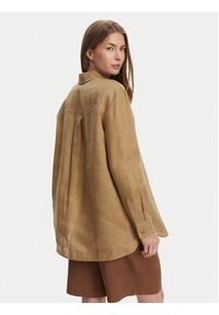 Max Mara Koszula Noel 2516111018 Brązowy Regular Fit. Kolor: brązowy. Materiał: len