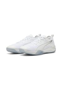Puma - Buty do piłki ręcznej unisex Eliminate NITRO™ 4 PUMA White Silver Metallic. Kolor: szary, biały, wielokolorowy. Sport: piłka ręczna