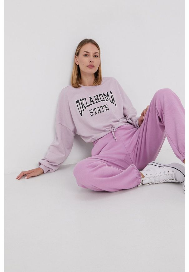 Vero Moda - Spodnie. Kolor: różowy. Materiał: dzianina, materiał. Wzór: gładki