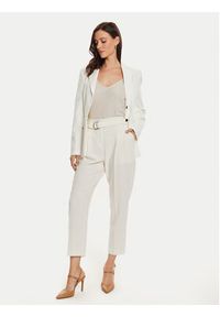 Morgan Top 232-DANIEL Écru Slim Fit. Kolor: kremowy. Materiał: syntetyk #5