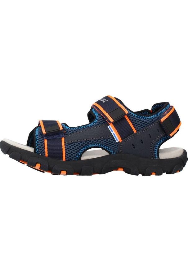 Geox - Sandały GEOX JR SANDAL STRADA A Niebieski. Kolor: niebieski. Materiał: syntetyk, skóra. Sezon: lato