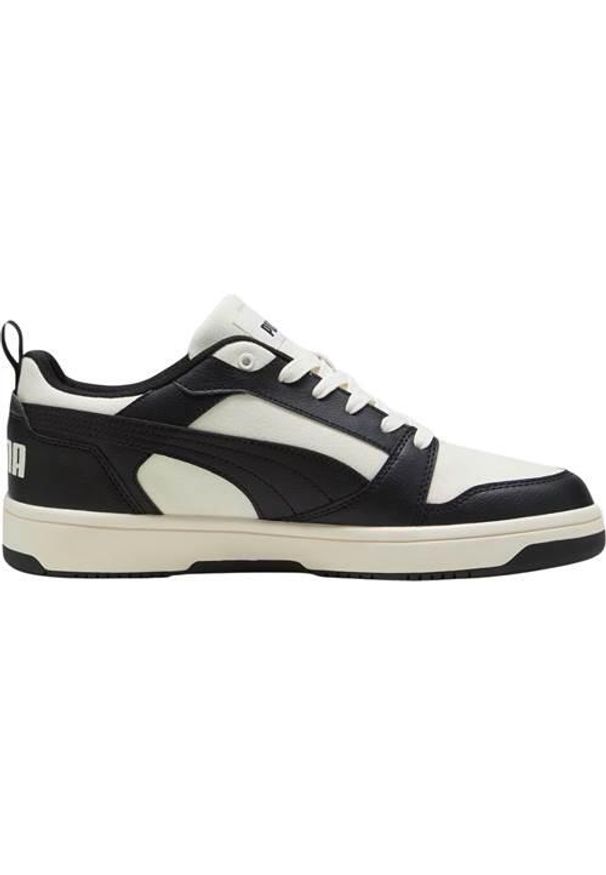 Buty do chodzenia męskie Puma Rebound V6 Low. Kolor: biały, wielokolorowy, czarny. Materiał: materiał, syntetyk. Szerokość cholewki: normalna. Sport: turystyka piesza
