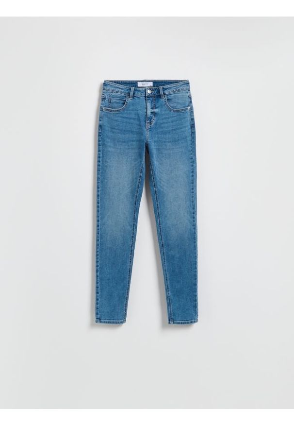 Reserved - Jeansy slim mid rise - niebieski. Kolor: niebieski