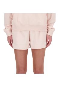 Spodenki New Balance WS41500OUK - różowe. Kolor: różowy. Materiał: tkanina, poliester, bawełna, dresówka. Długość: krótkie #1