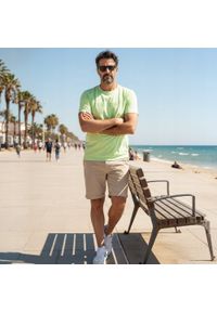 Bawełniana, Męska Koszulka (T-Shirt) - Pako Jeans - Pastelowa Zieleń. Okazja: na co dzień. Materiał: poliester, bawełna. Wzór: nadruk. Styl: casual #4
