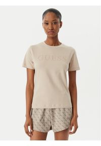 Guess T-Shirt V6RI20 J1314 Beżowy Regular Fit. Kolor: beżowy. Materiał: bawełna #1