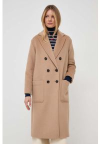 MAX&Co. płaszcz z domieszką wełny kolor brązowy przejściowy oversize. Kolor: brązowy. Materiał: wełna. Styl: klasyczny #1