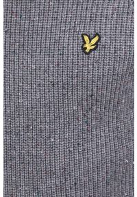 Lyle & Scott - Sweter. Okazja: na co dzień. Kolor: szary. Materiał: dzianina. Długość rękawa: długi rękaw. Długość: długie. Wzór: melanż. Styl: casual #3