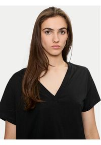 Sisley T-Shirt 3QU4L400L Czarny Regular Fit. Kolor: czarny. Materiał: bawełna #3