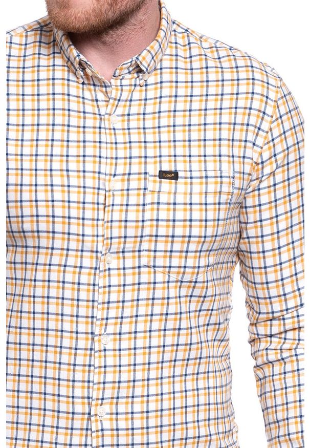 Lee - LEE SLIM BUTTON DOWN GOLDEN YELLOW L66XDCNF 112116693. Typ kołnierza: button down