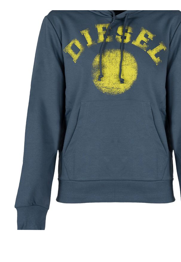 Diesel Bluza "Ginn Hood" | A08692-0HAYT | Mężczyzna | Niebieski. Okazja: na co dzień. Typ kołnierza: kaptur. Kolor: niebieski. Materiał: bawełna, poliester. Długość: długie. Wzór: jednolity, nadruk. Styl: casual