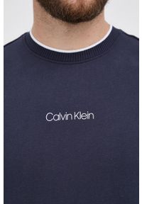 Calvin Klein Bluza bawełniana męska kolor granatowy z nadrukiem. Kolor: niebieski. Materiał: bawełna. Wzór: nadruk #3