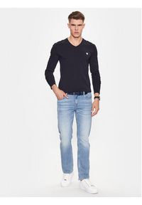 Guess Longsleeve M2YI08 J1314 Granatowy Slim Fit. Kolor: niebieski. Materiał: bawełna. Długość rękawa: długi rękaw