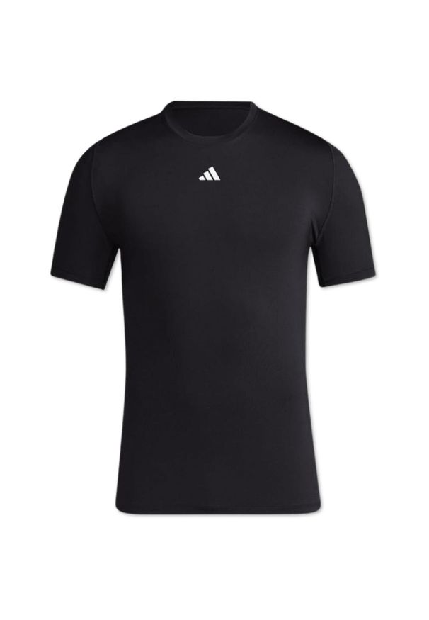 Koszulka treningowa męska Adidas Techfit. Kolor: czarny. Materiał: elastan, poliester. Technologia: Techfit (Adidas). Sport: fitness