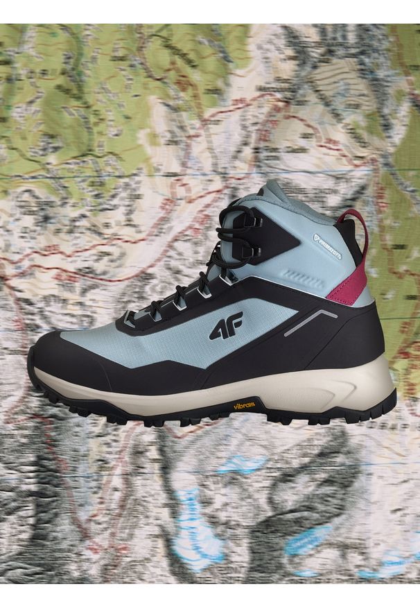 4f - 4F Wysokie buty trekkingowe ICE CRACKER z izolacją Primaloft damskie - niebieskie 41. Wysokość cholewki: przed kolano. Kolor: niebieski. Materiał: nylon. Szerokość cholewki: normalna. Sezon: zima
