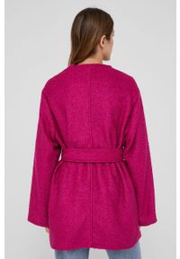 Answear Lab Płaszcz z wełną kolor różowy przejściowa. Okazja: na co dzień. Kolor: różowy. Materiał: wełna. Styl: wakacyjny #3