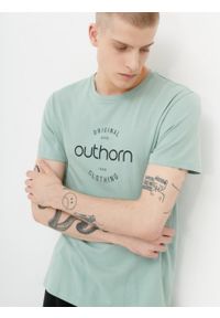 outhorn - T-shirt z nadrukiem męski. Materiał: materiał, bawełna, wiskoza, jersey. Wzór: nadruk #1