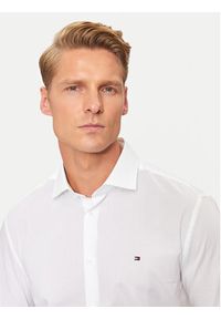 TOMMY HILFIGER - Tommy Hilfiger Koszula MW0MW38347 Biały Slim Fit. Kolor: biały. Materiał: bawełna