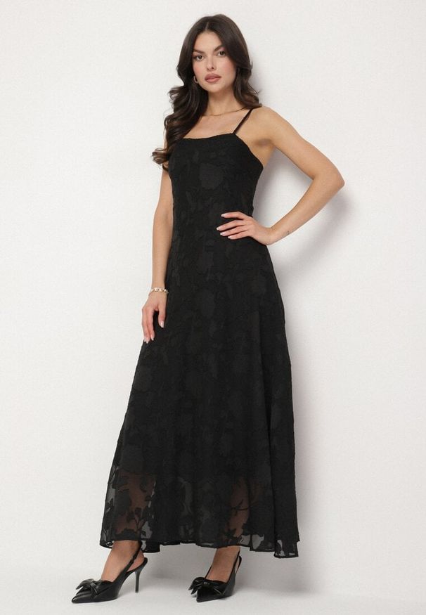 Born2be - Czarna Rozkloszowana Sukienka Vices z Gorsetowym Wiązaniem Fenosella. Okazja: na imprezę. Typ kołnierza: dekolt gorset. Kolor: czarny. Długość rękawa: na ramiączkach. Sezon: lato. Typ sukienki: gorsetowe. Styl: elegancki