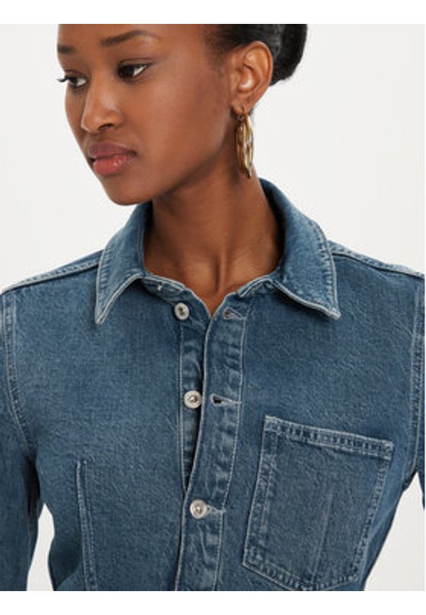 Karl Lagerfeld Jeans Sukienka jeansowa 245J1302 Niebieski Slim Fit. Kolor: niebieski. Materiał: bawełna
