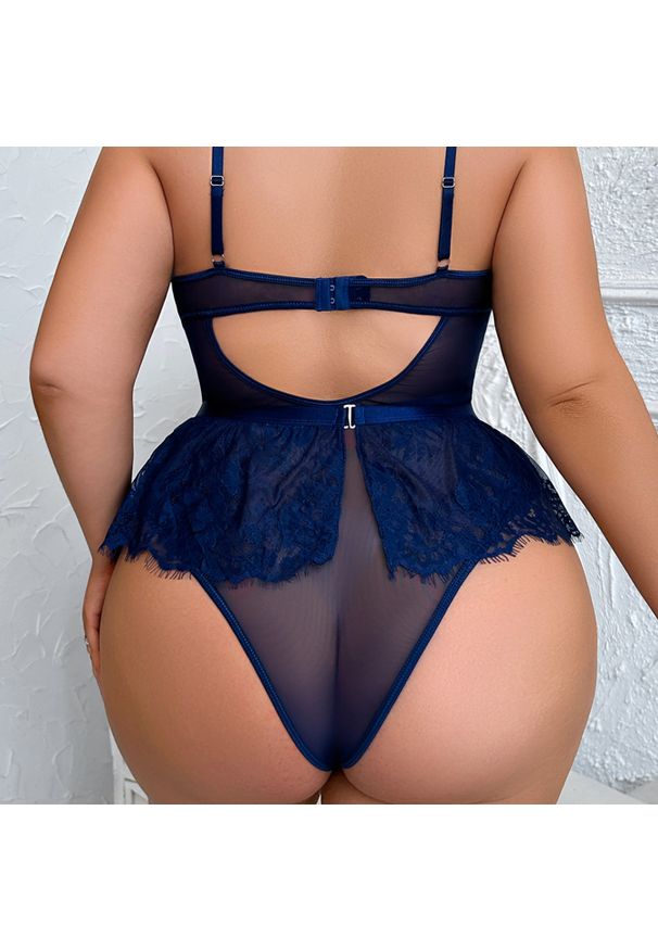 Intica - Body z koronką na wyjątkowe okazje Leny. Kolor: czarny. Materiał: koronka. Wzór: koronka