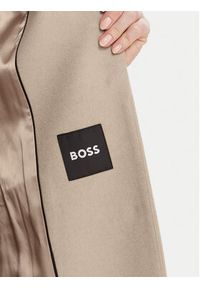 BOSS Płaszcz wełniany Classin 50548371 Beżowy Regular Fit. Kolor: beżowy. Materiał: wełna #6