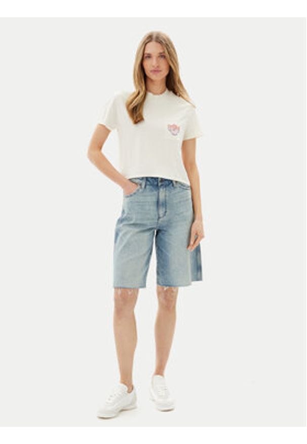 Volcom T-Shirt Pocket Dial B3512500 Écru Boxy Fit. Materiał: bawełna