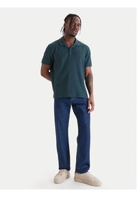 Calvin Klein Jeans Polo Easy Micro Waffle LV04RF205G Zielony Regular Fit. Typ kołnierza: polo. Kolor: zielony. Materiał: bawełna #5
