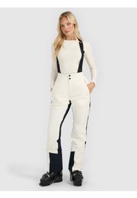 4f - 4F Spodnie narciarskie membrana Dermizax 20000 damskie - białe S. Stan: podwyższony. Kolor: biały. Materiał: materiał. Technologia: Dermizax. Wzór: gładki. Sezon: zima. Sport: narciarstwo #1
