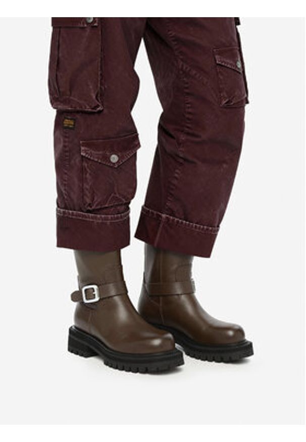 G-Star RAW - G-Star Raw Botki EO-ERVA-LT2520-101 Brązowy. Kolor: brązowy. Materiał: skóra