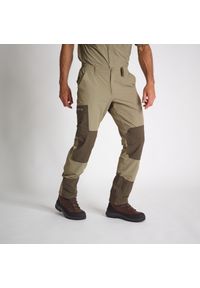 SOLOGNAC - Spodnie outdoor Solognac 520. Kolor: zielony, brązowy, wielokolorowy. Materiał: tkanina, elastan, poliamid. Sport: outdoor