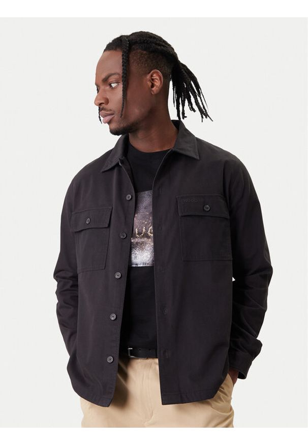 Hugo - HUGO Koszula Epoldo 50545383 Czarny Oversize. Kolor: czarny. Materiał: bawełna