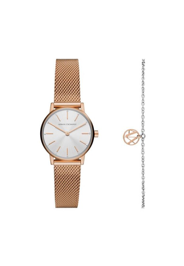 Armani Exchange Zestaw zegarek i bransoletka Lola AX7121 Złoty. Materiał: złote. Kolor: złoty