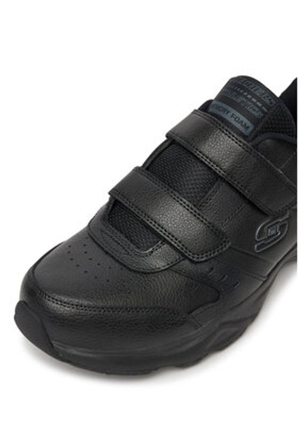 skechers - Skechers Sneakersy HANIGER 58356 BBK Czarny. Kolor: czarny. Materiał: skóra