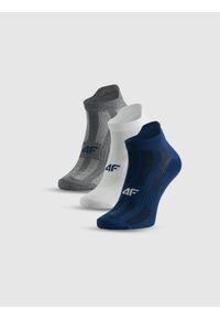 4f - 4F Skarpetki treningowe krótkie (3-pack) męskie - szare+białe+granatowe 39-42. Kolor: wielokolorowy. Wzór: prążki. Sport: fitness #1