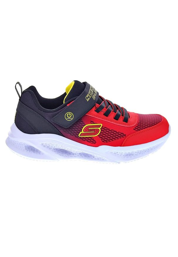 skechers - Buty sportowe dziecięce chłopięce Skechers S Lights. Kolor: czerwony, wielokolorowy, czarny. Model: Skechers Sport. Sport: turystyka piesza