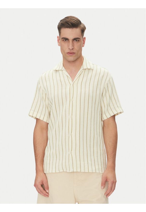 Jack & Jones Koszula Coba 12271060 Beżowy Relaxed Fit. Kolor: beżowy. Materiał: bawełna