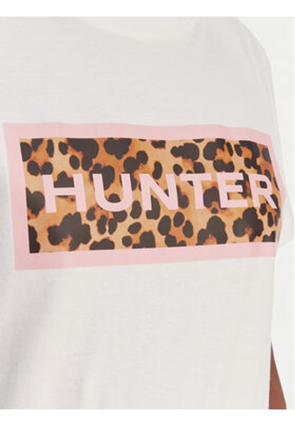 Hunter T-Shirt Essentials HARW0011261 Biały Regular Fit. Kolor: biały. Materiał: bawełna