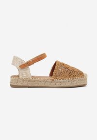 Born2be - Brązowe Sandały Typu Espadryle z Ażurowym Wzorem i Plecionką Ralovea. Okazja: na co dzień, na imprezę. Zapięcie: sprzączka. Kolor: brązowy. Wzór: ażurowy. Sezon: lato. Styl: elegancki, casual #4