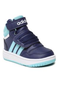 Adidas - adidas Buty Hoops Mid Shoes IF5314 Niebieski. Kolor: niebieski. Materiał: materiał #1